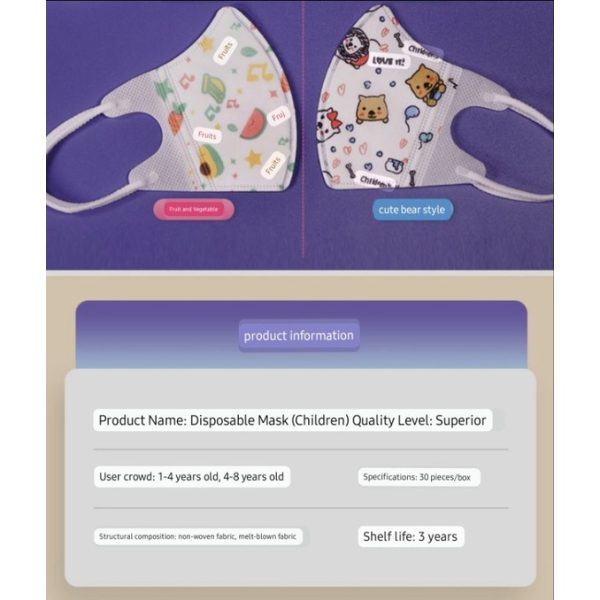 1 BOX ISI 50 3D CHILD MASK PROTECTIVE MASK MASKER ANAK 1-4y KIDS DUCKBILL 3PLY MASKER 3D ANAK 3D