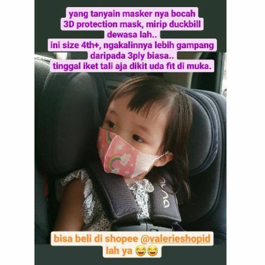 1 BOX ISI 50 3D CHILD MASK PROTECTIVE MASK MASKER ANAK 1-4y KIDS DUCKBILL 3PLY MASKER 3D ANAK 3D