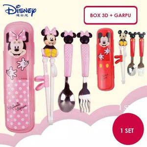 Alat makan set disney training chopstick 3D 3 Dimensi