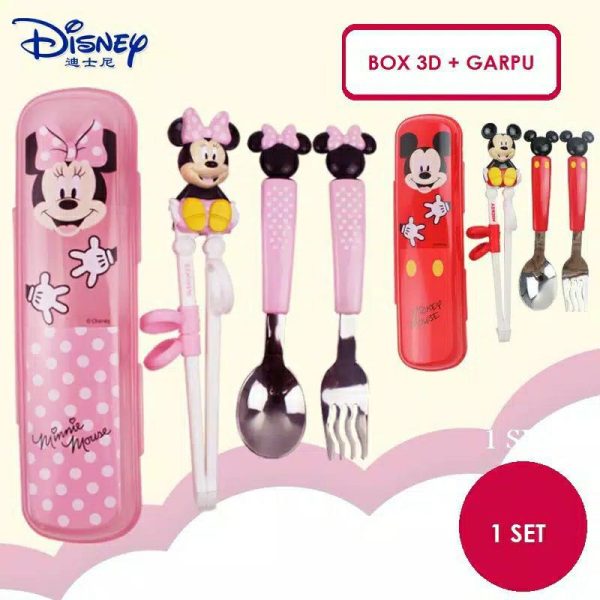 Alat makan set disney training chopstick 3D 3 Dimensi