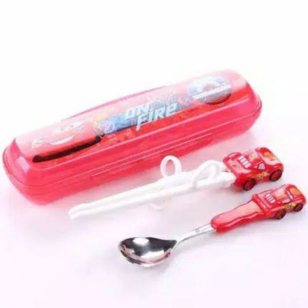 Alat makan set disney training chopstick 3D 3 Dimensi