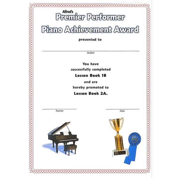 Alfred's Premium Piano Course Lesson 1B