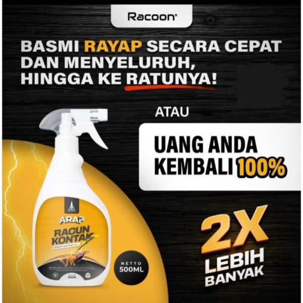 Arap Racun Kontak Obat Semprotan Cairan Pembasmi Anti Rayap Untuk Tanah Kayu Dan Tembok Semprot Sampai Ke Sarang Yang Paling Ampuh Original Racoon Spray 500 ml