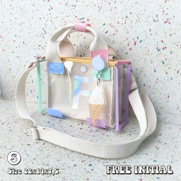 Bag with the cream holo bag transparant bag custom n2k