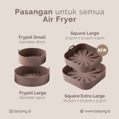 Balsang Pot Small / Square / Large Air Fryer Silicone Pot Airfyer Basket