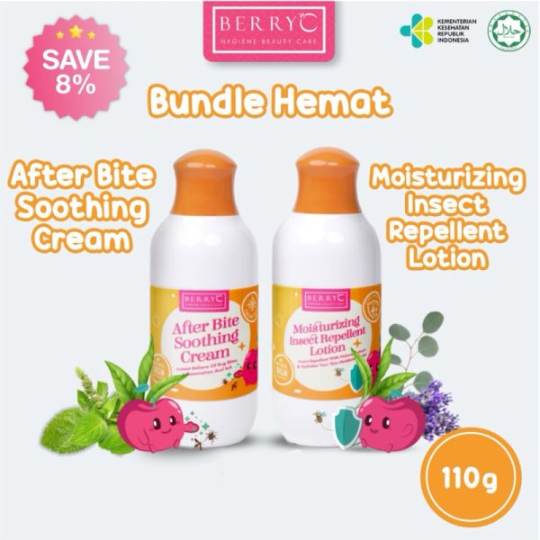 BerryC After Bite Soothing Cream 80ml 110gr Pereda Gatal & Radang Dari Gigitan Serangga Nyamuk Aman untuk Bayi, Anak, Dewasa, Tidak Pedih, Tidak Panas, Harum, Bebas Kimia, Organik, Natural, Essential Oi, Favorit, Cooling Gel, Dingin Kulit Sensitif