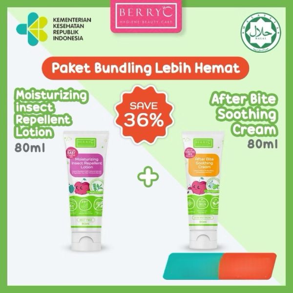 BerryC After Bite Soothing Cream 80ml 110gr Pereda Gatal & Radang Dari Gigitan Serangga Nyamuk Aman untuk Bayi, Anak, Dewasa, Tidak Pedih, Tidak Panas, Harum, Bebas Kimia, Organik, Natural, Essential Oi, Favorit, Cooling Gel, Dingin Kulit Sensitif