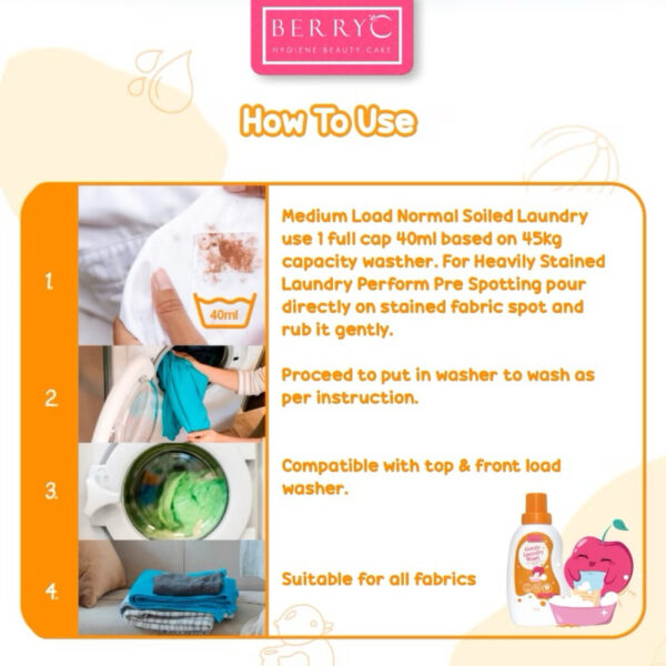 BerryC - Berry C Laundry Wash 200gram 820gram Liquid Detergen Sabun Cuci Baju Bayi Anak