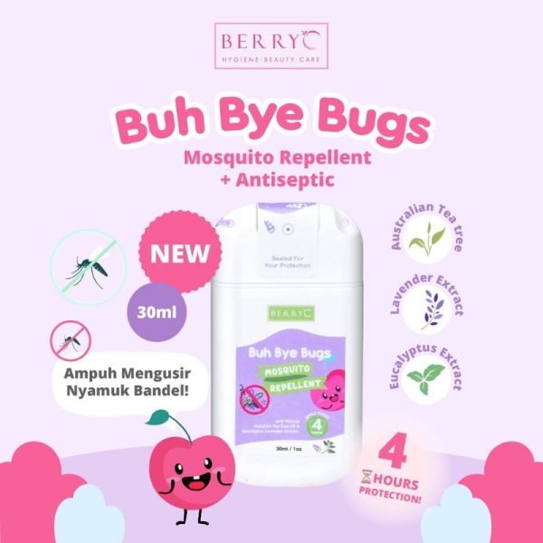 BerryC Buh Bye Bugs (BBB) Mosquito Repellent with Antibacterial berry C buh Bye Bugs 100ml BerryC Mosquito & Insect Repellent PatchStiker Anti Nyamuk Tahan Lama 36 Jam