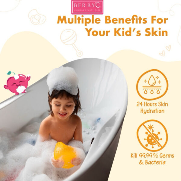 BerryC Creme Head to Toe Wash Kids Care Natural Sabun & Shampo 3in1 Perawatan Kulit Sensitif Anak Aman Untuk Eczema Sensitive Skin Kering Dry Hair COD Harum Wangi Soap Shampoo Baby Kids Children Care Organic Organik Rambut Pelembab Moisturizer Creamy