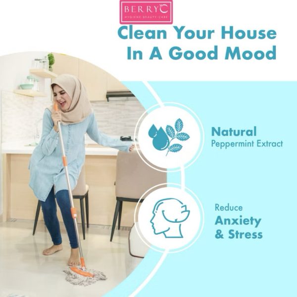 BerryC Floor Cleaner & Coat 500ml pembersih lantai manual / robot aroma peppermint bebas bakteri 10 hari