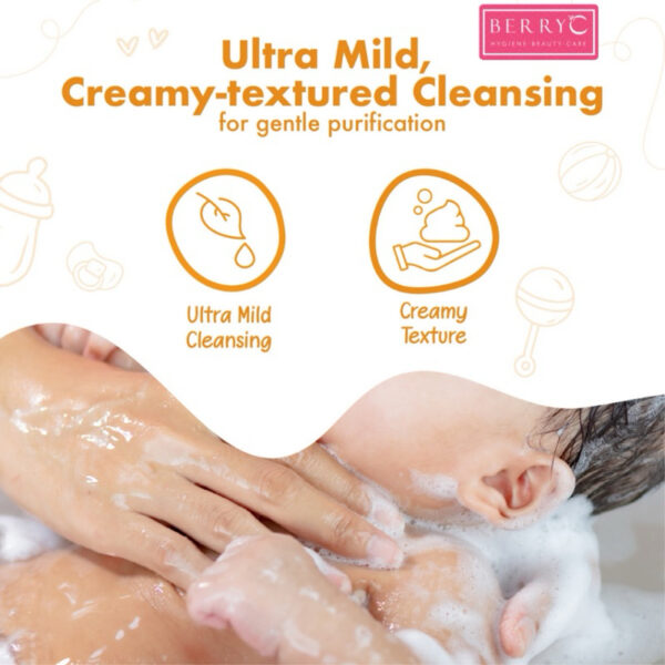 BerryC Gentle Head to Toe Wash Baby Care Natural Sabun & Shampo 3in1 Perawatan Kulit Sensitif Bayi Aman Untuk Eczema Sensitive Skin Kering Dry Normal Active Harum Wangi Soap Shampoo Baby Kids Children Care Organic Organik Rambut Pelembab Moisturizer Cream