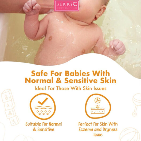 BerryC Gentle Head to Toe Wash Baby Care Natural Sabun & Shampo 3in1 Perawatan Kulit Sensitif Bayi Aman Untuk Eczema Sensitive Skin Kering Dry Normal Active Harum Wangi Soap Shampoo Baby Kids Children Care Organic Organik Rambut Pelembab Moisturizer Cream