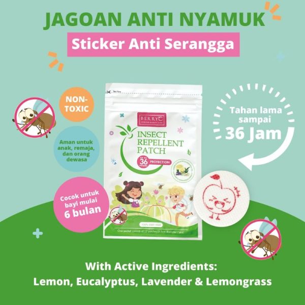 BerryC Mosquito & Insect Repellent PatchStiker Anti Nyamuk Tahan Lama 36 Jam