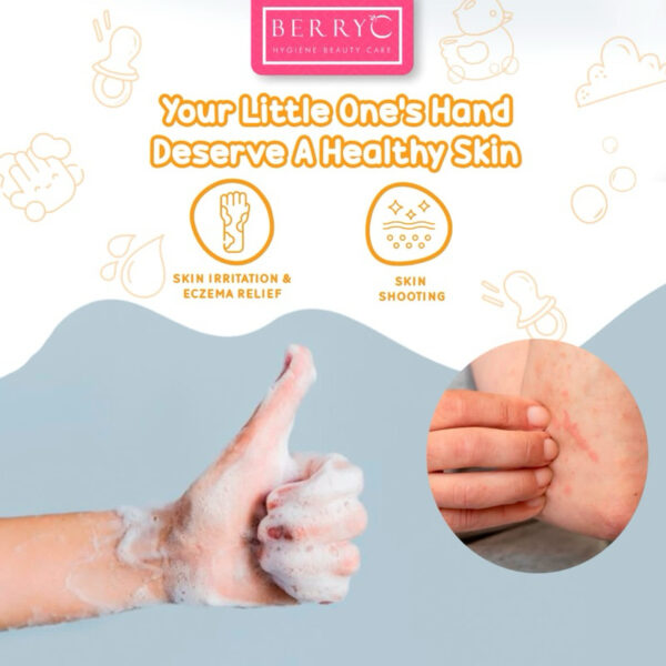 BerryC Skin Soothing HandWash 330gr Aman untuk Kulit Sensitif Eczema Sabun Handsoap Cuci Tangan Lily Vanila eksim sensitive harum refill lembut premium malaysia impor bpom kemenkes aman anak bayi hand soap Hand Wash