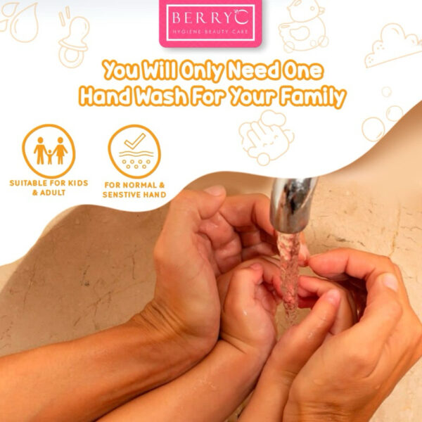 BerryC Skin Soothing HandWash 330gr Aman untuk Kulit Sensitif Eczema Sabun Handsoap Cuci Tangan Lily Vanila eksim sensitive harum refill lembut premium malaysia impor bpom kemenkes aman anak bayi hand soap Hand Wash