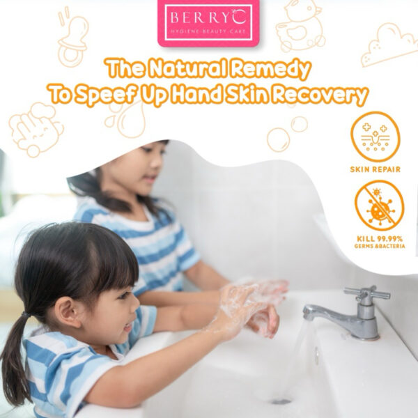 BerryC Skin Soothing HandWash 330gr Aman untuk Kulit Sensitif Eczema Sabun Handsoap Cuci Tangan Lily Vanila eksim sensitive harum refill lembut premium malaysia impor bpom kemenkes aman anak bayi hand soap Hand Wash
