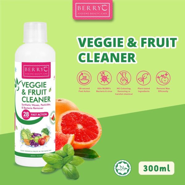BerryC Veggie & Fruit Cleaner 300ml pembersih buah dan sayur 100ml