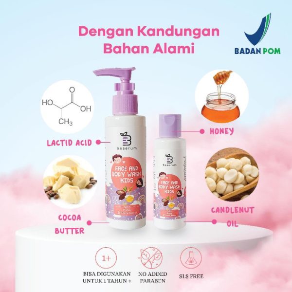 Beserum Face and Body Wash Kids 500ml Beeserum Reffil Size