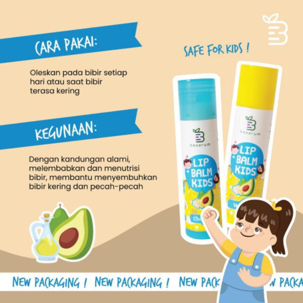 BESERUM LIP BALM Lip Balm Kids Vanilla dan Chocolate /BEESERUM Lip Balm Anak Food Grade