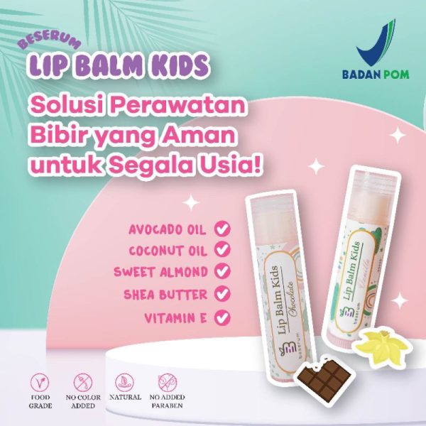 BESERUM LIP BALM Lip Balm Kids Vanilla dan Chocolate /BEESERUM Lip Balm Anak Food Grade