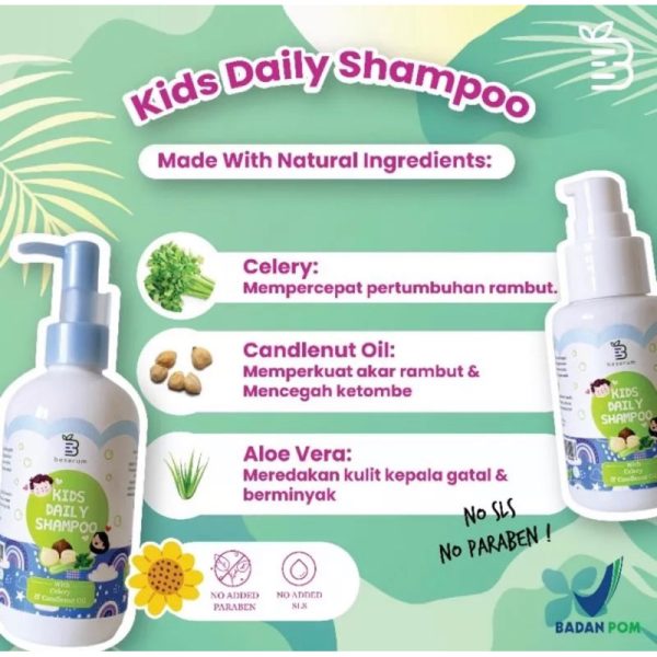 Beserum Natural Kids Shampoo 200ml BEESERUM shampoo 50ml / Shampo Penyubur Rambut Anak
