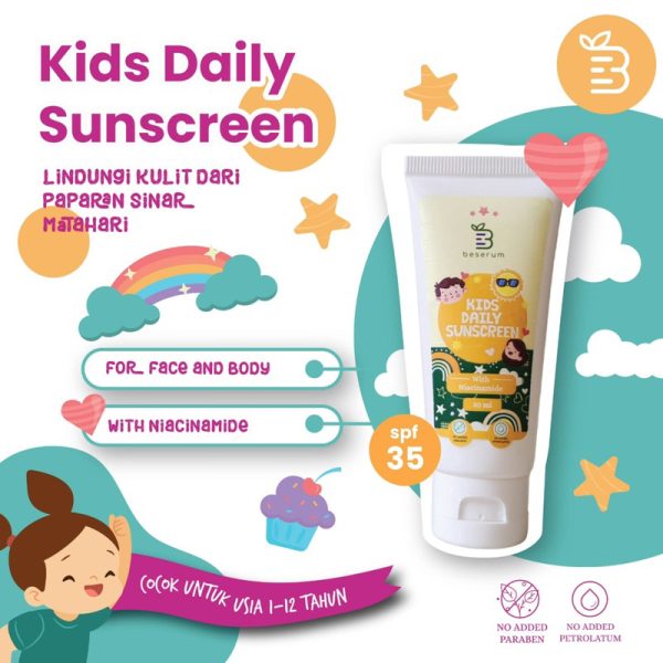 Beserum Natural Sunscreen Kids SPF35 BEESERUM Physical Sunscreen 30ml / Sunscreen Anak