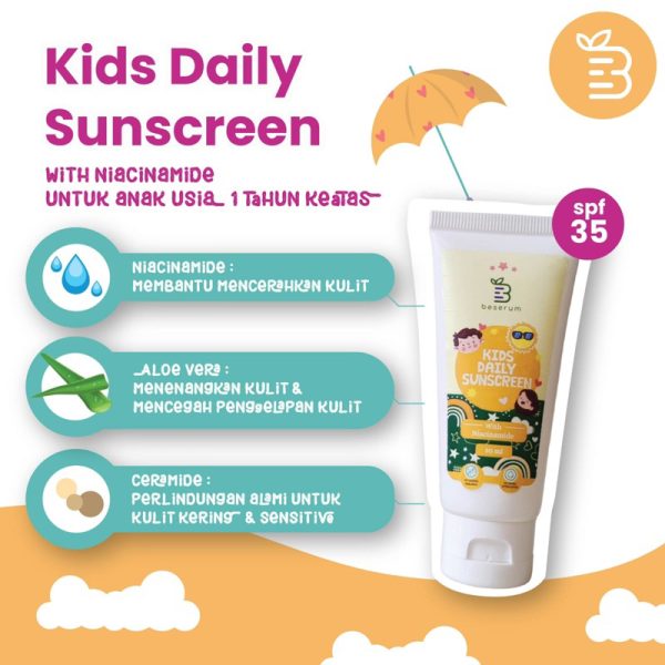 Beserum Natural Sunscreen Kids SPF35 BEESERUM Physical Sunscreen 30ml / Sunscreen Anak