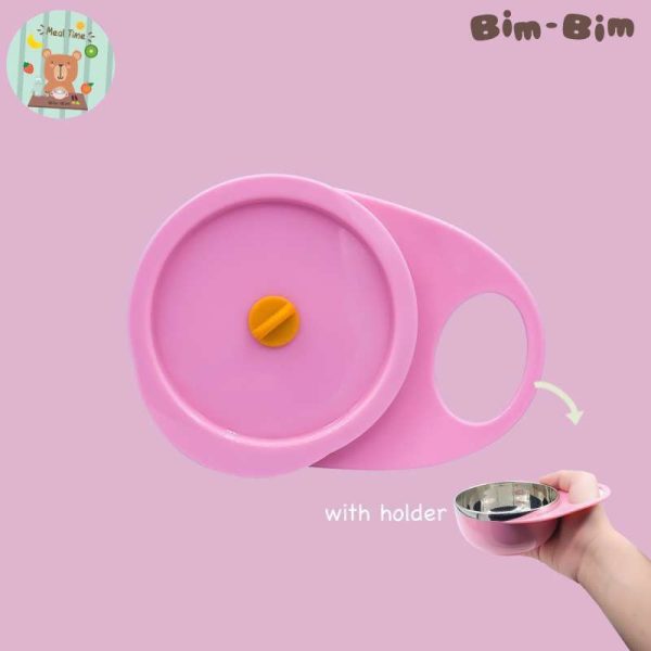 Bim-Bim Stainless Bowl with lid and handle / mangkok makan anak stainless Bim-333