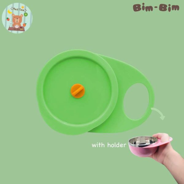 Bim-Bim Stainless Bowl with lid and handle / mangkok makan anak stainless Bim-333