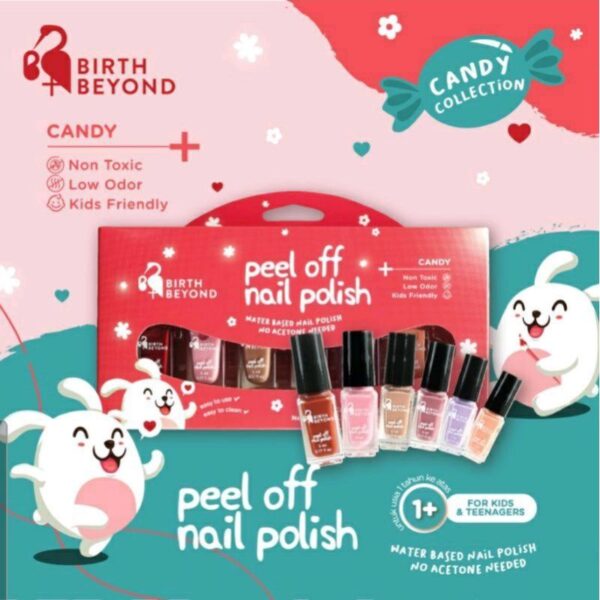 Birth Beyond Peel Off Nail Polish 6pcs×5ml Kids Nail Polish Peel off nail polish kutek anak bahan dasar air