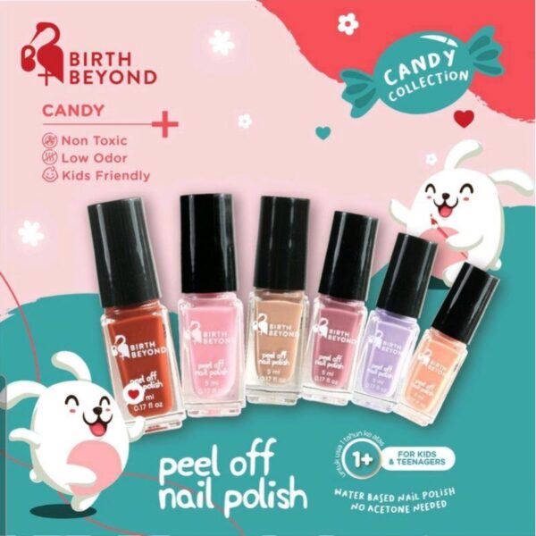 Birth Beyond Peel Off Nail Polish 6pcs×5ml Kids Nail Polish Peel off nail polish kutek anak bahan dasar air