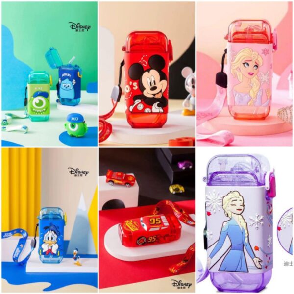 BOTOL MINUM ANAK DENGAN SEDOTAN BAHAN TRITAN 380ML BPA FREE DISNEY FROZEN ELSA