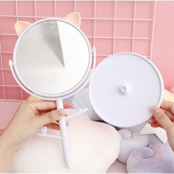Cermin Motif Telinga Kucing Panda / Kaca Make Up Bulat / Standing Mirror Make Up