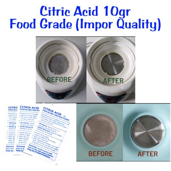 Citric acid pembersih kerak botol susu sterilizer warmer heater avent pigeon little giant crown CITRIC ACID FOOD GRADE IMPOR QUALITY