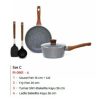 CYPRUZ Marble Cookware Set Of 5 | Panci Set Induksi Fry Pan Sauce Pan Sutil Ladle PI 0901