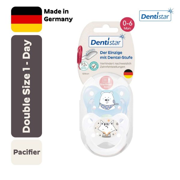 Dentistar Double Pacifier Size 1 - Day (0-6 Bulan)