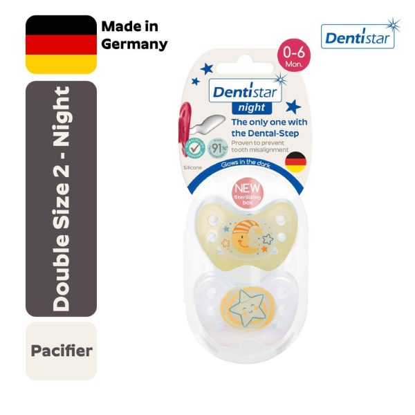 Dentistar Double Pacifier Size 1 - Night (0-6 Bulan)