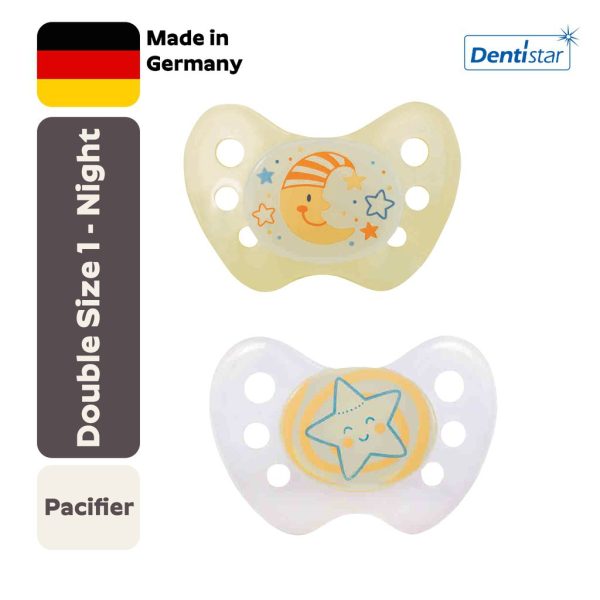 Dentistar Double Pacifier Size 1 - Night (0-6 Bulan)