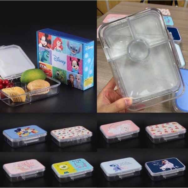 Disney Tritan Lunchbox 4 sekat Original Disney Lunch box tritan tempat makan disney mickey minnie elsa stitch olaf mermaid cars