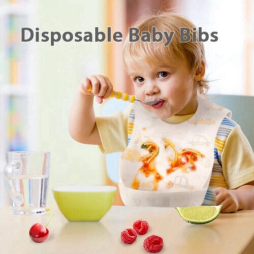 DISPOSABLE BIB/PREMIUM CELEMEK ANAK/BAYI APRON SEKALI PAKAI  HANDUK AIR LIUR /MAKAN ANTI RIBET TAHAN AIR DAN MENCEGAH RUAM