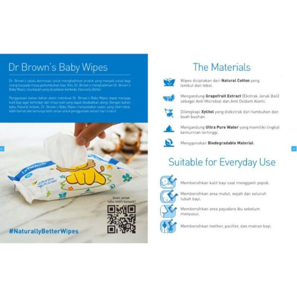 DR.BROWN'S Natural Baby Wipes Wet Tissue Baby Tisu Basah Dr.Brown