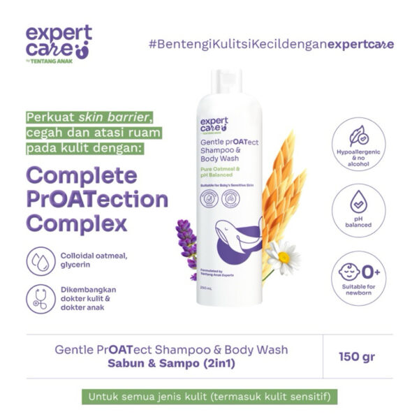 Expert Care 2in1 Wash with Colloidal Oatmeal l Sabun Sampo Bayi Anak Kulit Sensitif 250ml
