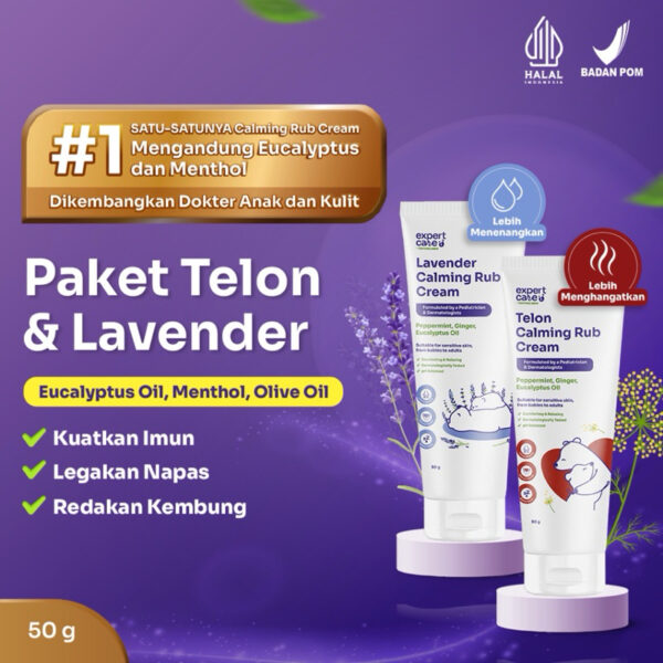 Expert Care Calming Rub Cream | Aroma Telon & Lavender | Kuatkan Imun Legakan Napas Redakan Kembung