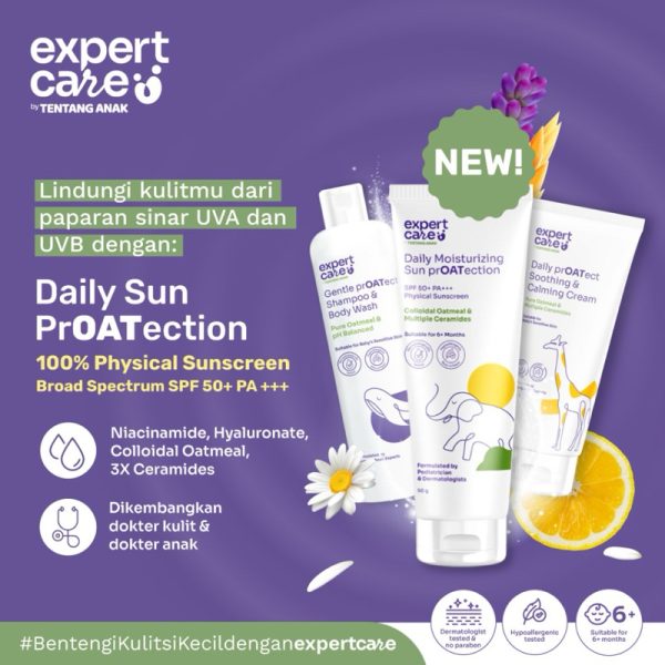 Expert Care Physical Sunscreen SPF 50+ PA+++ | Expert Care Soothing Calming Moisturizer Cream Lotion | Expert Care 2in1 Wash with Colloidal Oatmeal
