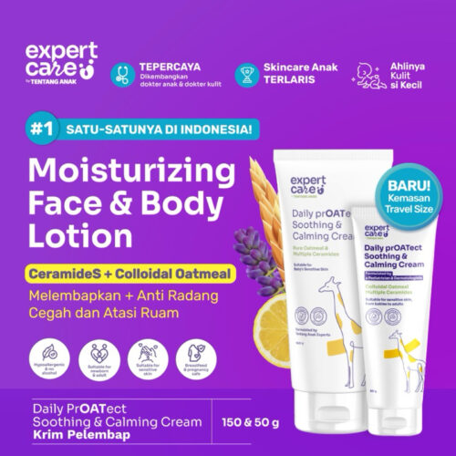 Expert Care Soothing Calming Moisturizer Cream Lotion Bayi Anak Colloidal Oatmeal Ceramide Kulit Sensitif