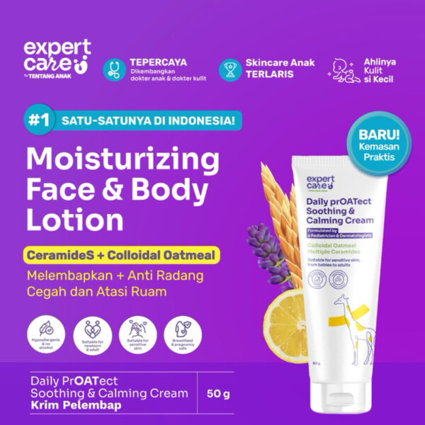 Expert Care Soothing Calming Moisturizer Cream Lotion Bayi Anak Colloidal Oatmeal Ceramide Kulit Sensitif