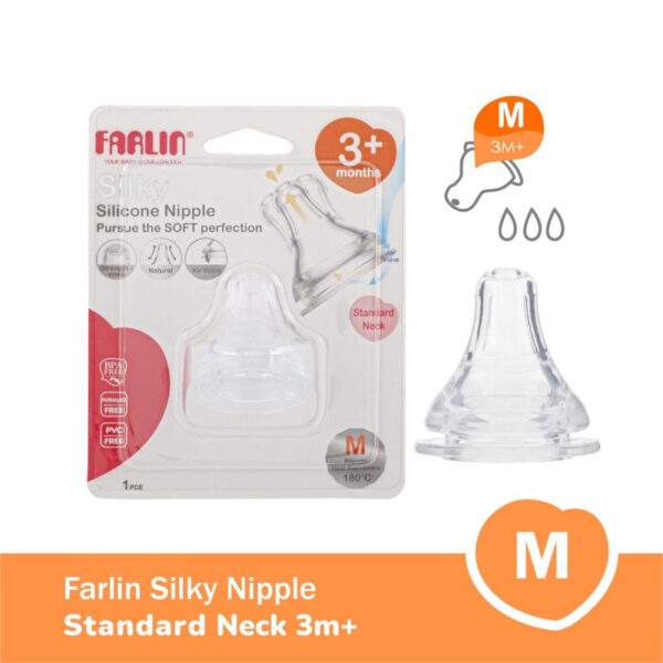 Farlin Silky Nipple Standard Neck - Dot Botol Susu Bayi Farlin MomFit Nipple Standard neck