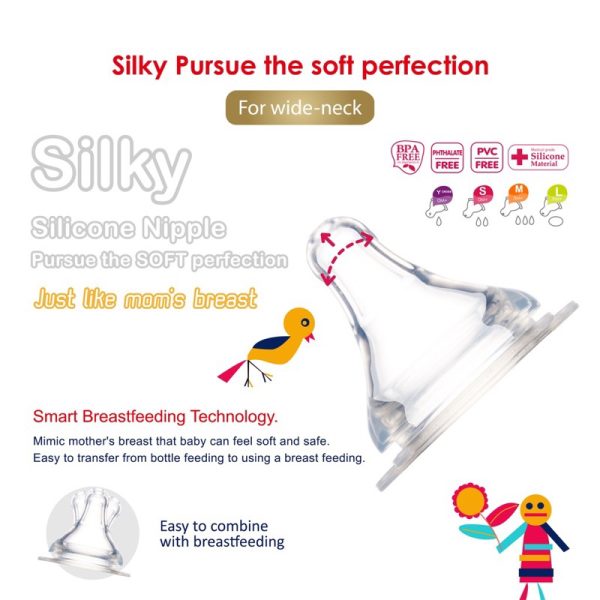 farlin-silky-nipple-wide-neck-dot-botol-susu-bay-3 Farlin Silky Nipple Wide Neck - Dot Botol Susu Bayi Farlin MomFit Nipple Wide Neck