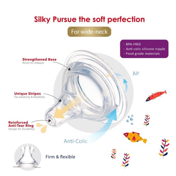 farlin-silky-nipple-wide-neck-dot-botol-susu-bay-4 Farlin Silky Nipple Wide Neck - Dot Botol Susu Bayi Farlin MomFit Nipple Wide Neck